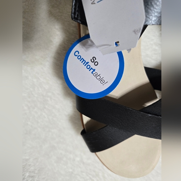 Time & Tru Women's Tan Black Comfort Summer Sandals NWT Size: 9 1/2 - Picture 5 of 9